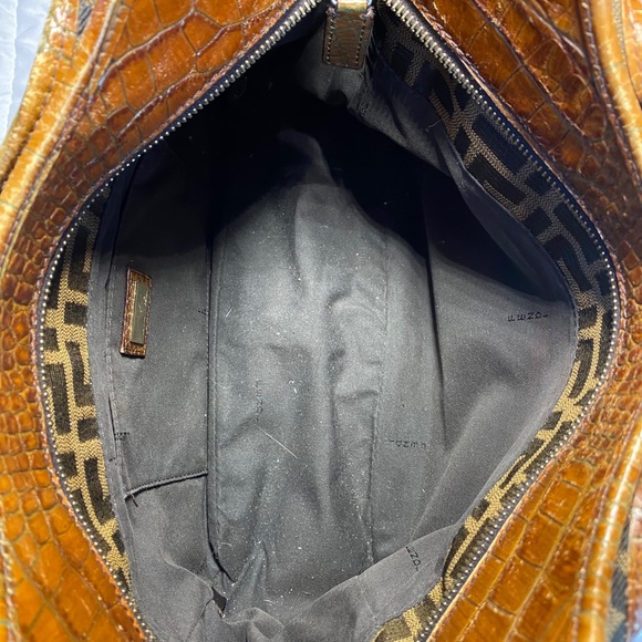 FENDI Crocodile Embossed Trim Zucca Chef Tote Bag - Picture 15 of 16